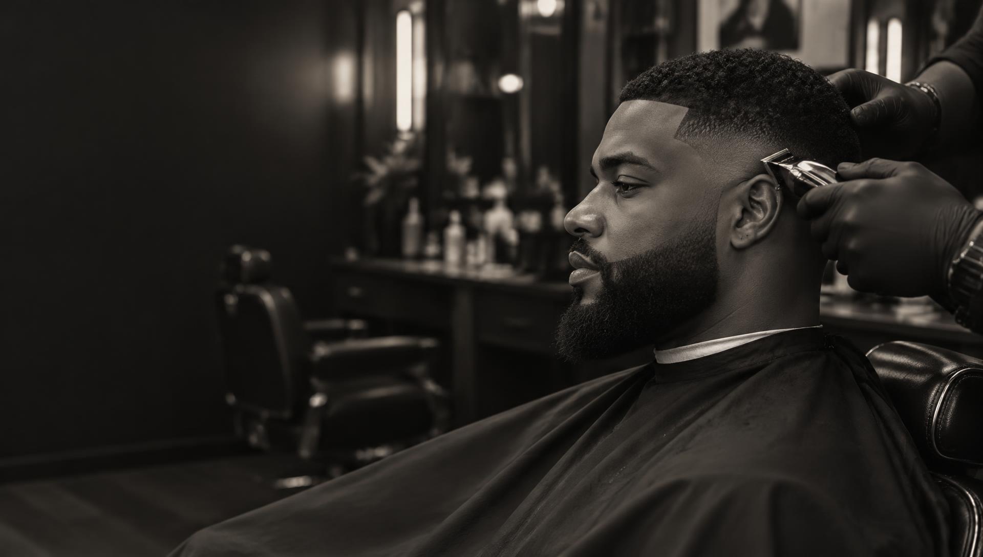 A precision fade being finished with professional clippers