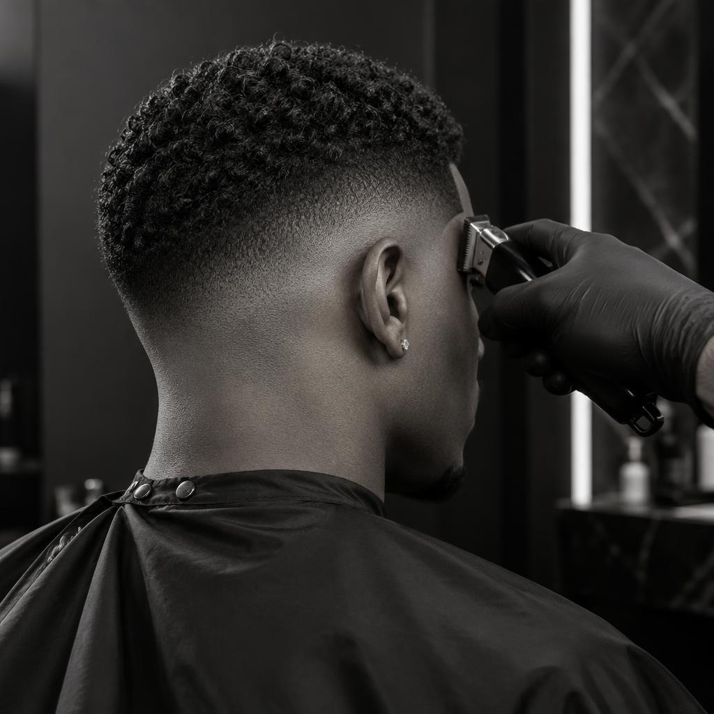 Precision barbering and a clean skin fade